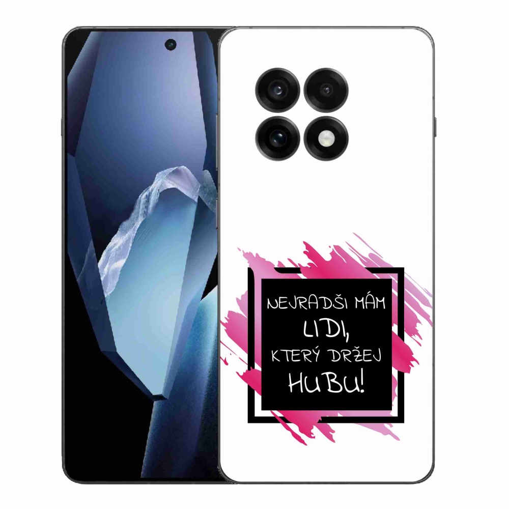 Gelový kryt mmCase na One Plus 13R - vtipný text 7 černobílé pozadí
