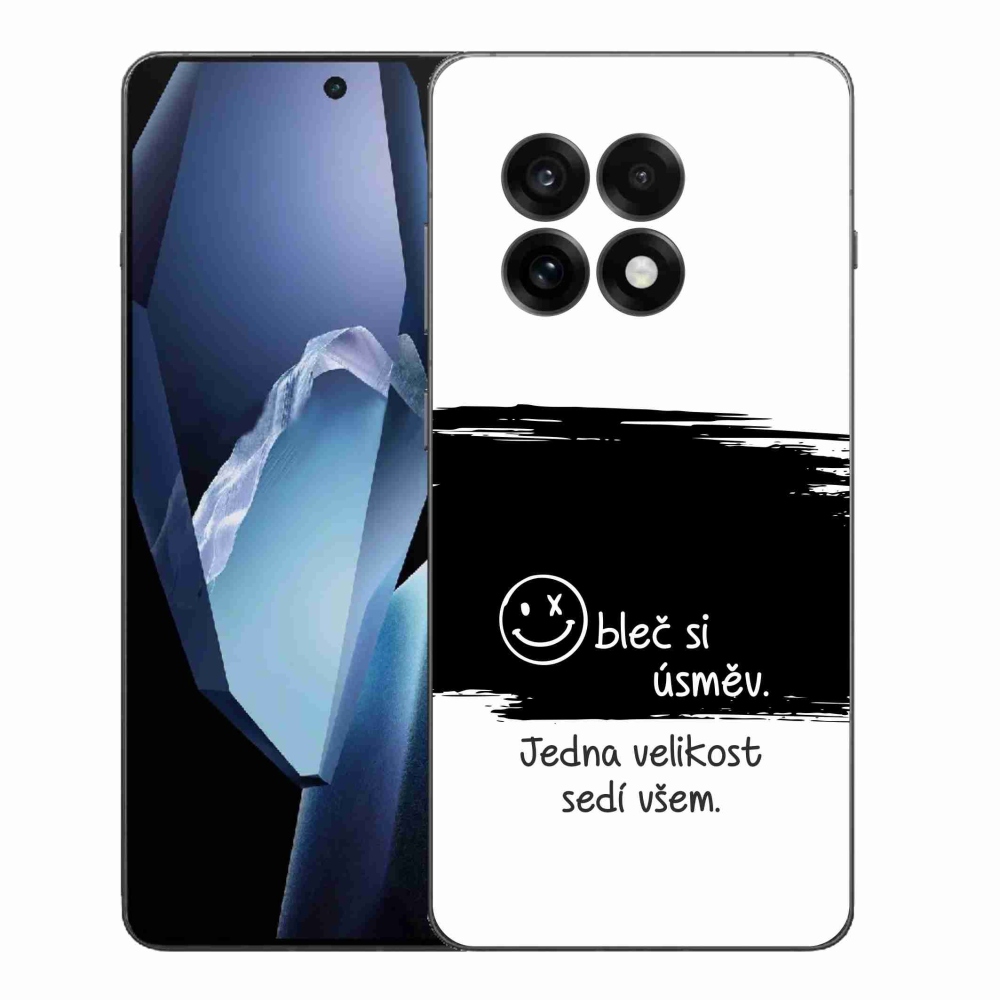 Gelový kryt mmCase na One Plus 13R - vtipný text 8 černobílé pozadí