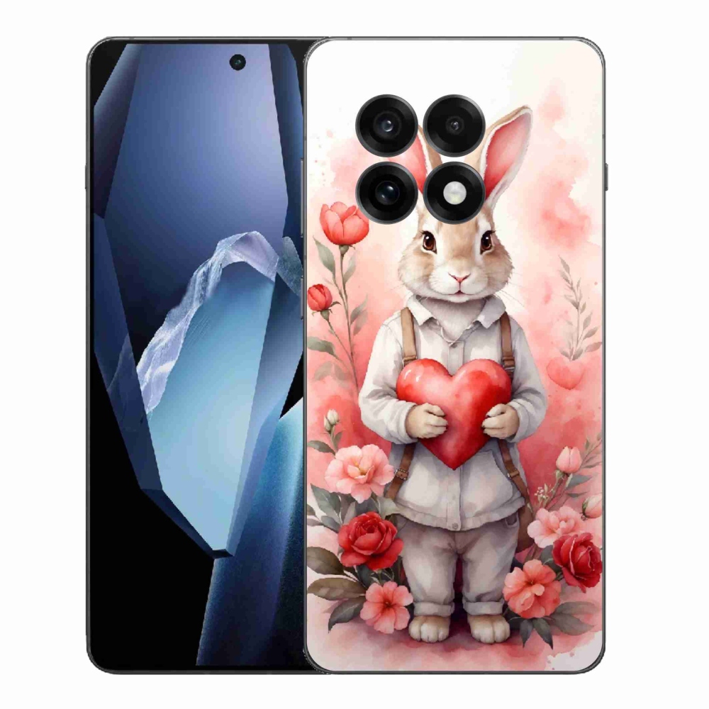 Gelový kryt mmCase na One Plus 13R - zajíc se srdíčkem