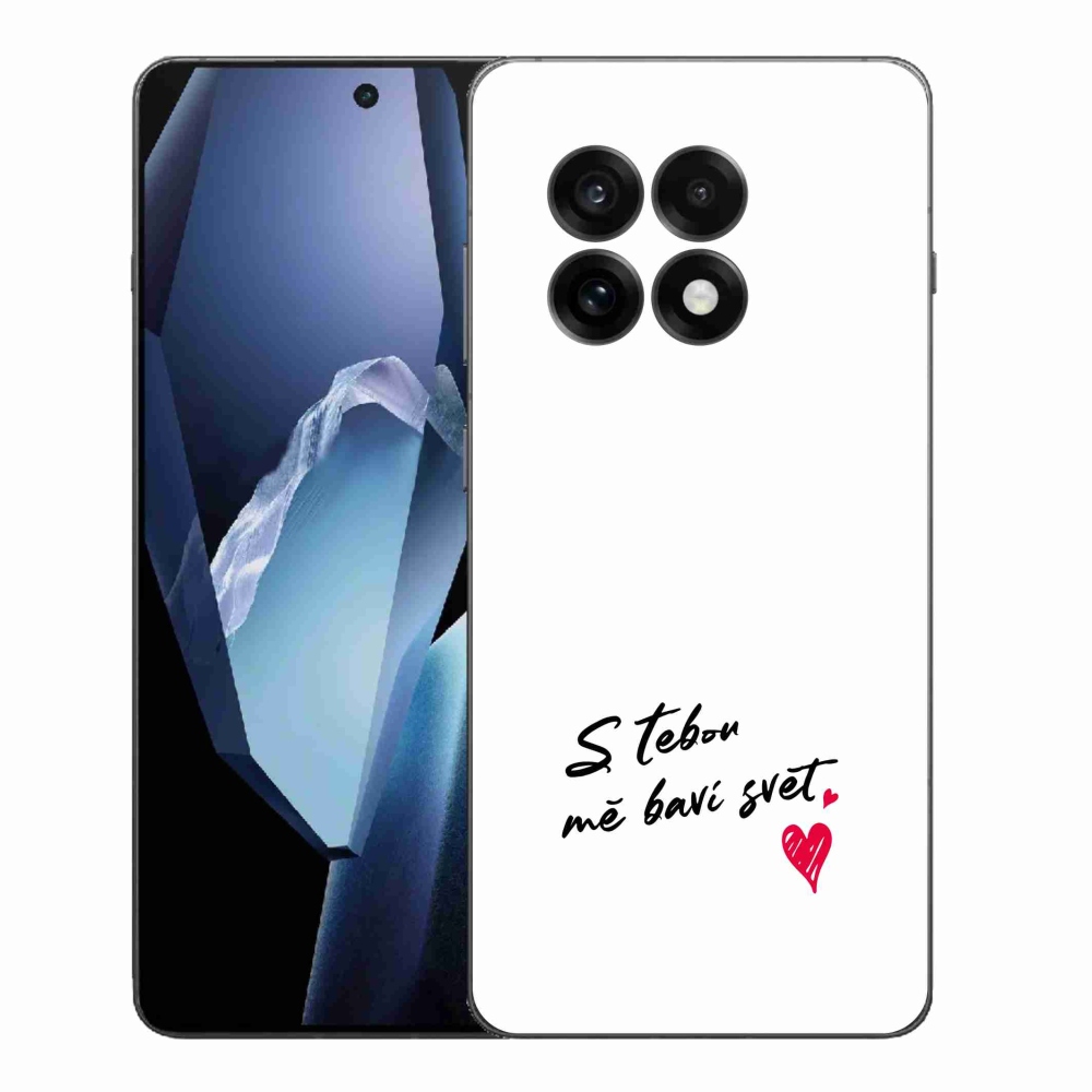 Gelový kryt mmCase na One Plus 13R - zamilovaný text 1 bílé pozadí