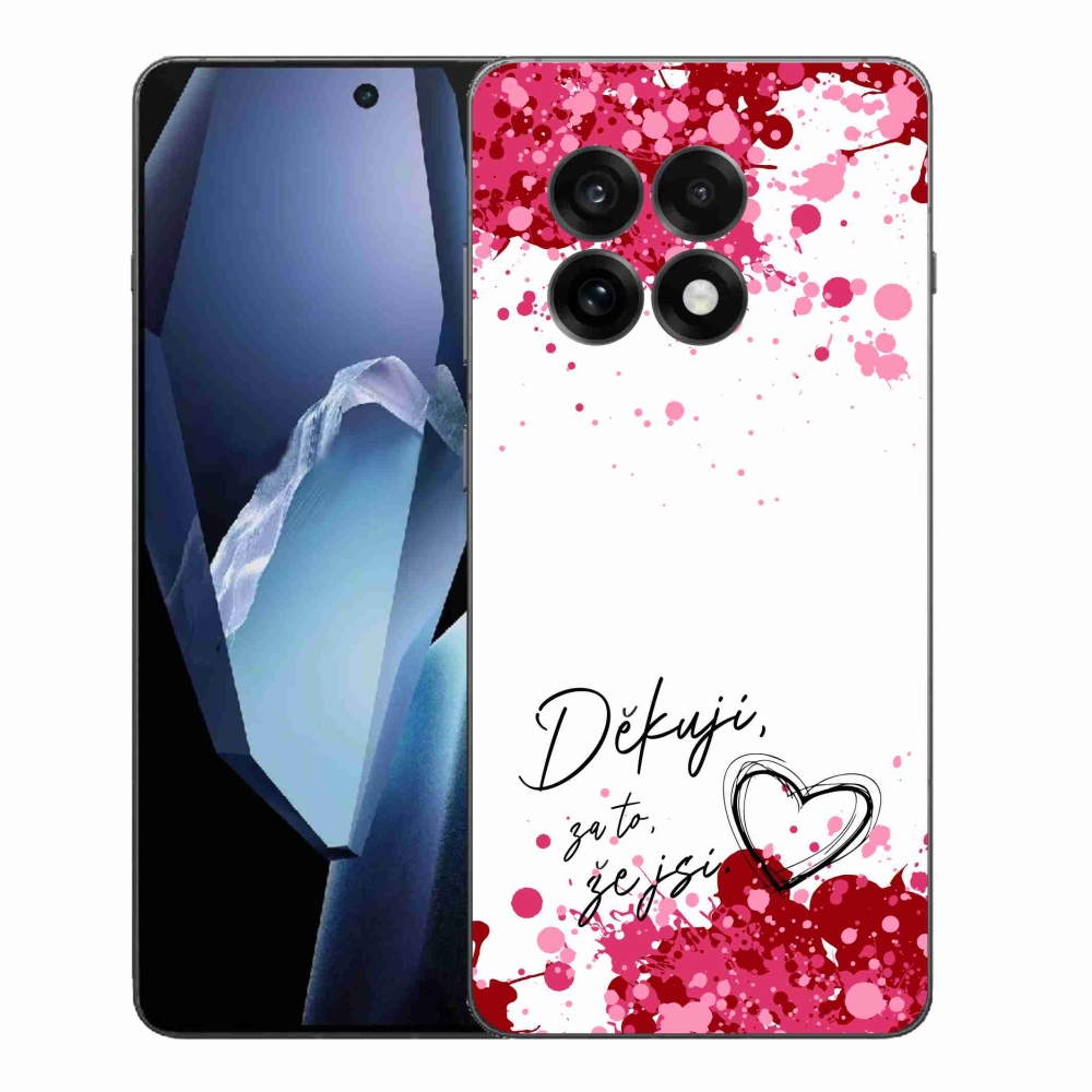 Gelový kryt mmCase na One Plus 13R - zamilovaný text 2 bílé pozadí