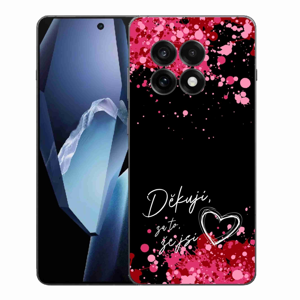 Gelový kryt mmCase na One Plus 13R - zamilovaný text 2 černé pozadí