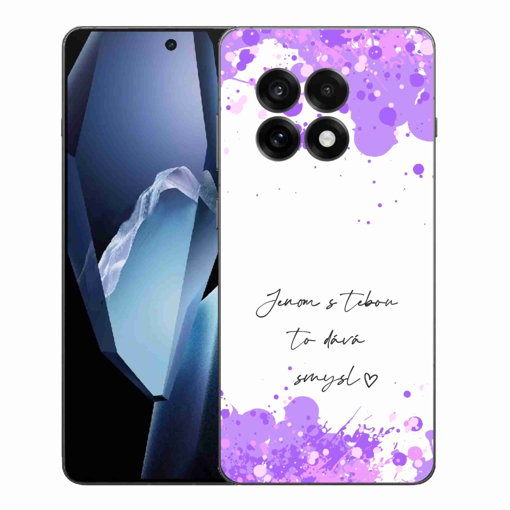 Gelový kryt mmCase na One Plus 13R - zamilovaný text bílé pozadí
