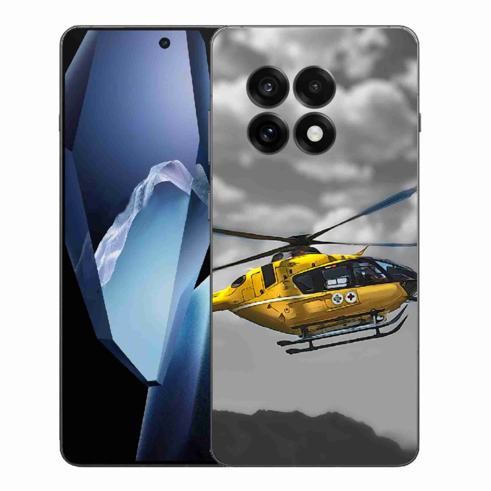 Gelový kryt mmCase na One Plus 13R - žlutá helikoptéra