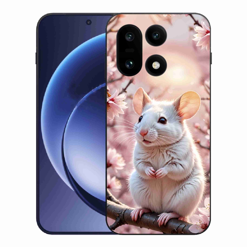 Gelový kryt mmCase na One Plus 15 - bílá myš na větvi