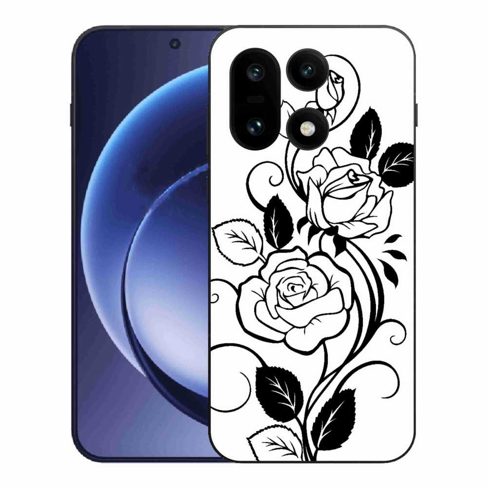 Gelový kryt mmCase na One Plus 15 - černobílá růže