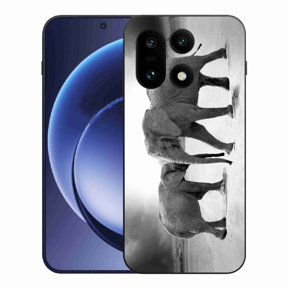 Gelový kryt mmCase na One Plus 15 - černobílí sloni
