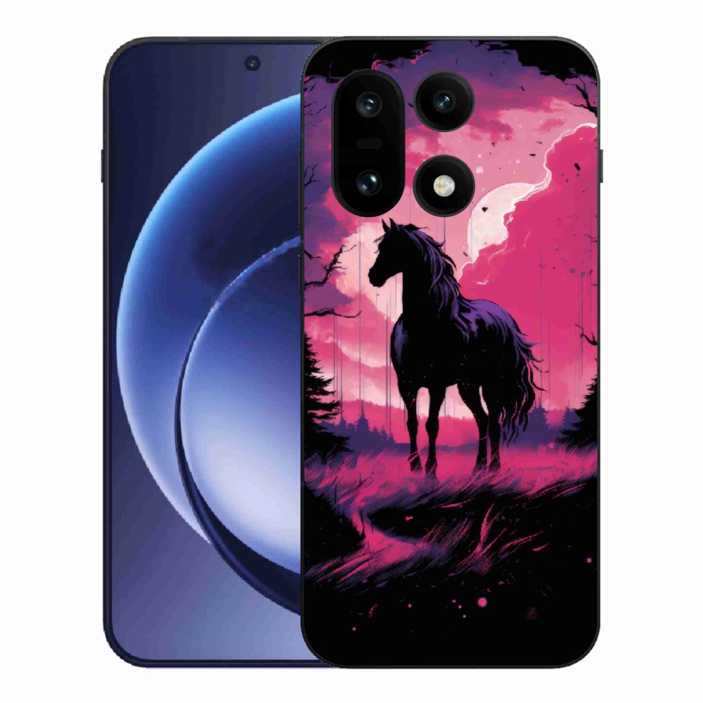 Gelový kryt mmCase na One Plus 15 - černý kreslený kůň 1