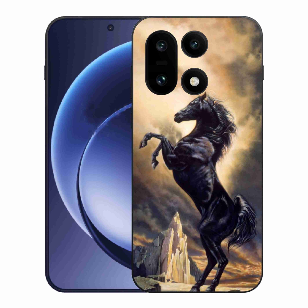 Gelový kryt mmCase na One Plus 15 - černý kreslený kůň