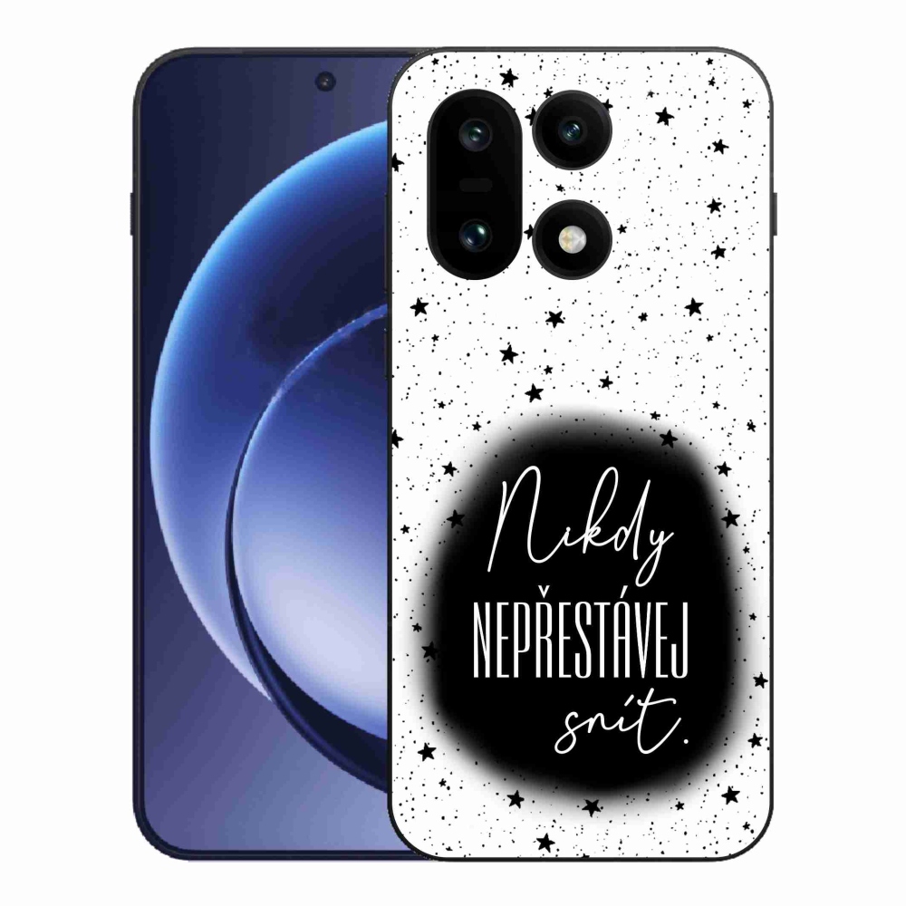 Gelový kryt mmCase na One Plus 15 - citát 1 černobílé pozadí