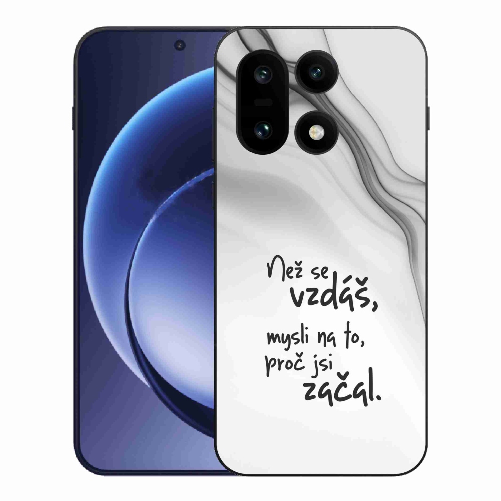 Gelový kryt mmCase na One Plus 15 - citát 2 bílé pozadí