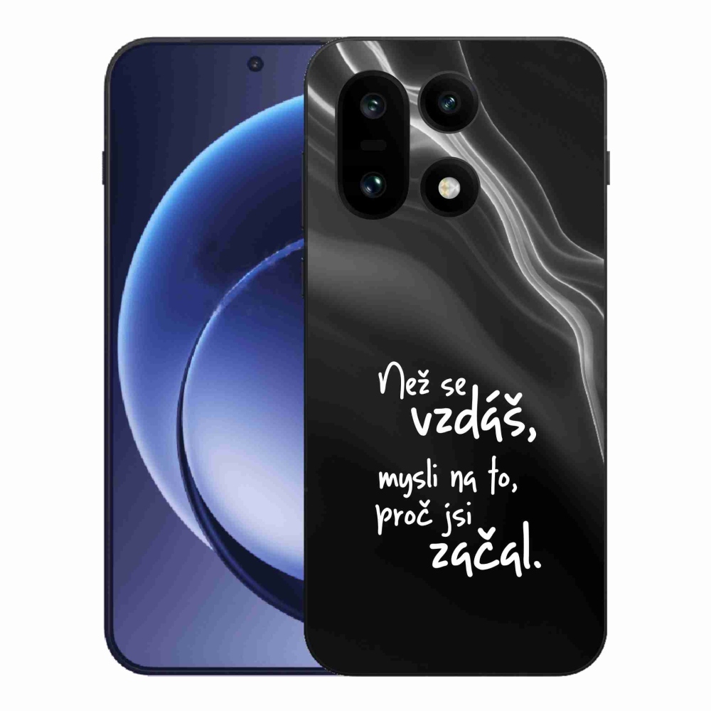 Gelový kryt mmCase na One Plus 15 - citát 2 černé pozadí