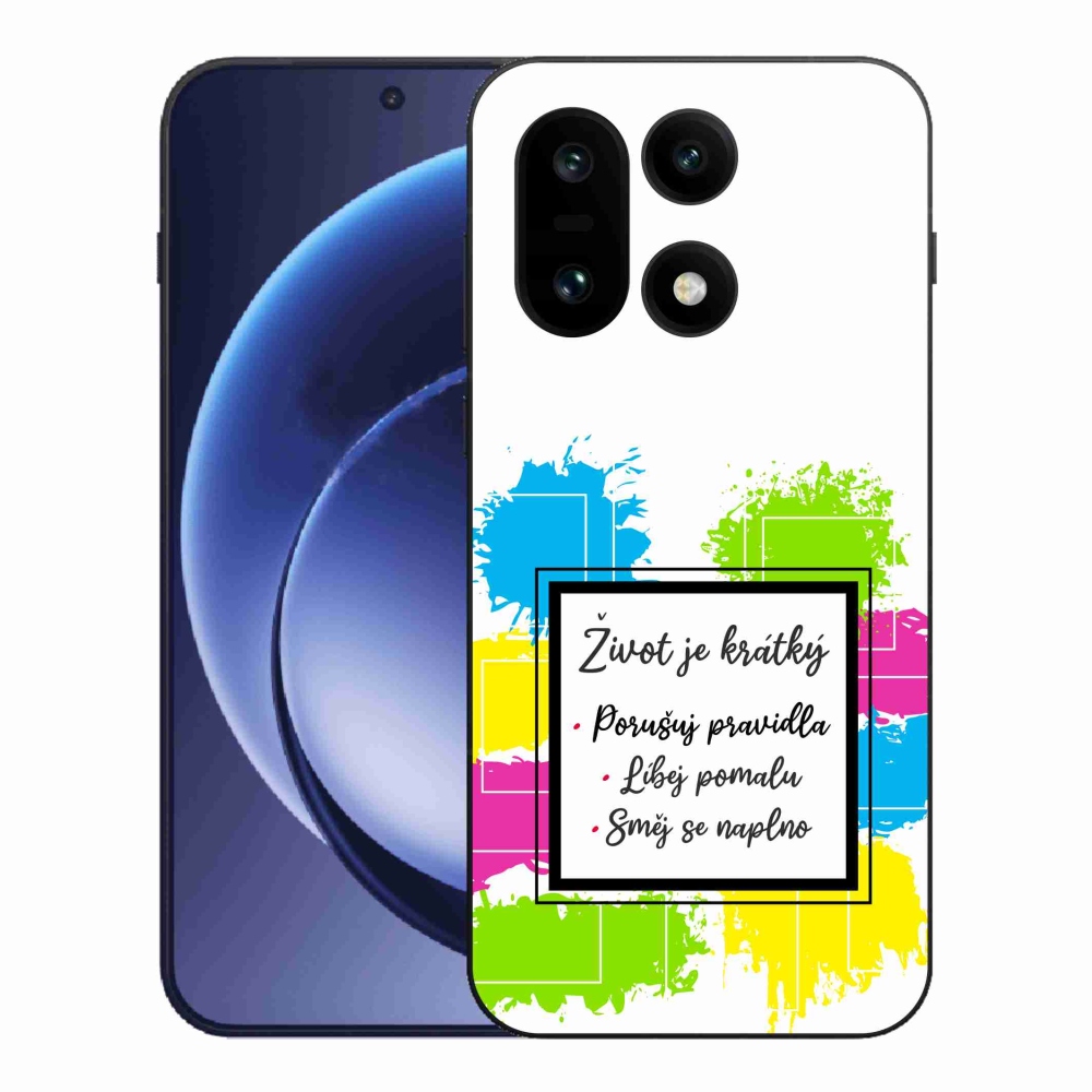 Gelový kryt mmCase na One Plus 15 - citát 5 bílé pozadí