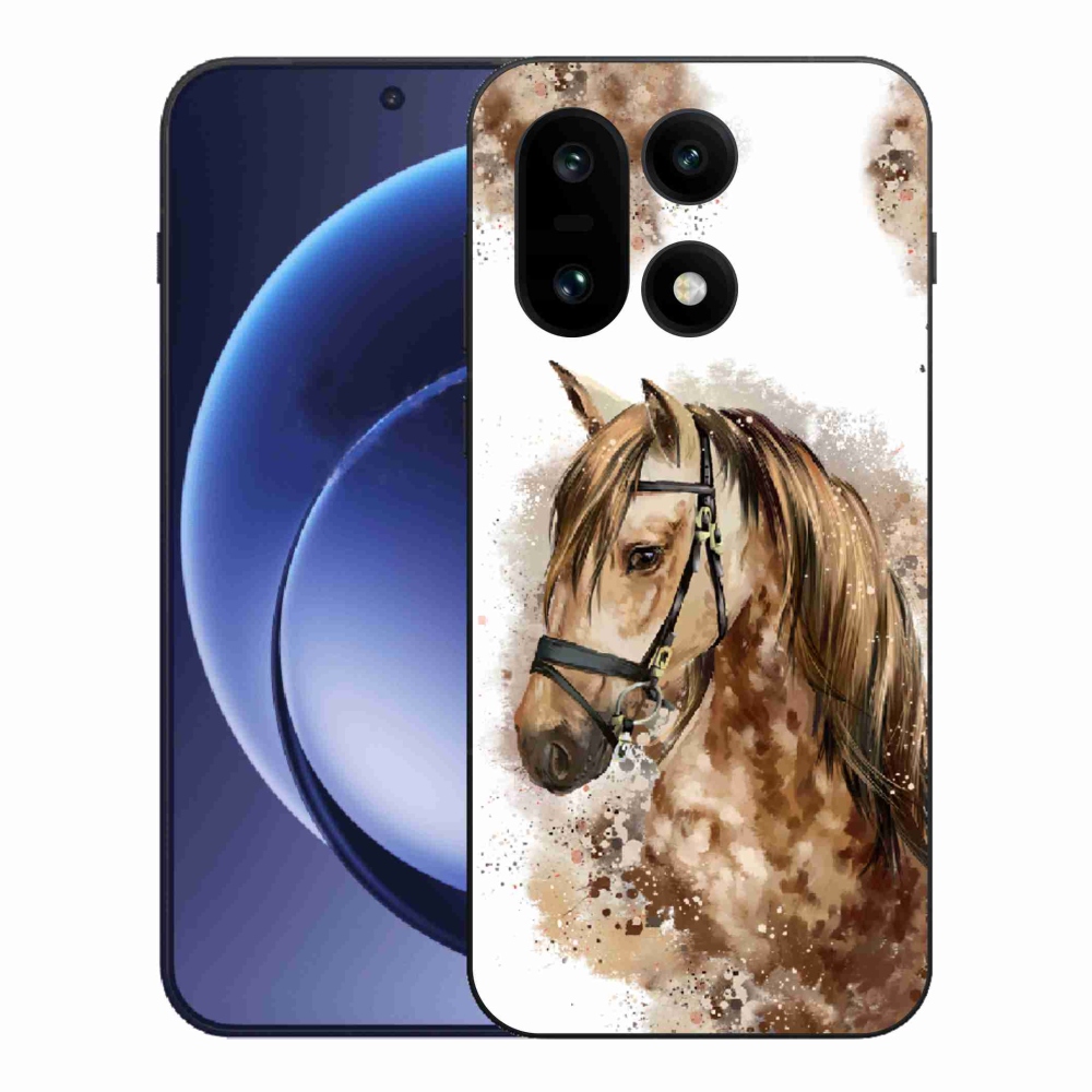 Gelový kryt mmCase na One Plus 15 - hnědý kreslený kůň