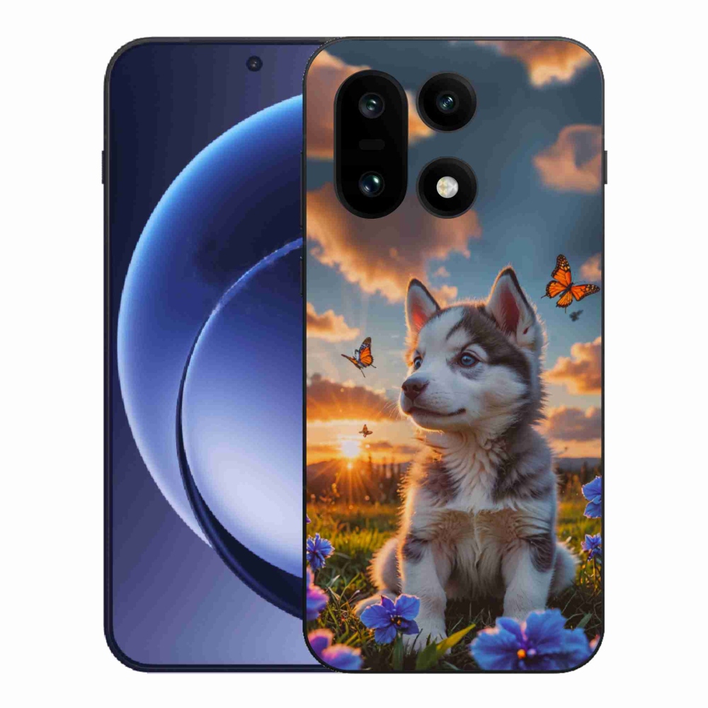 Gelový kryt mmCase na One Plus 15 - husky při západu slunce