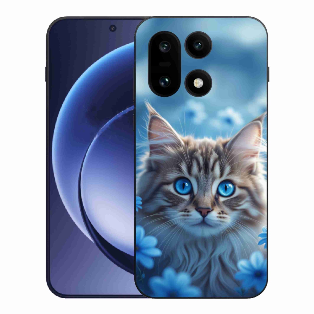 Gelový kryt mmCase na One Plus 15 - koťátko v modrých květech