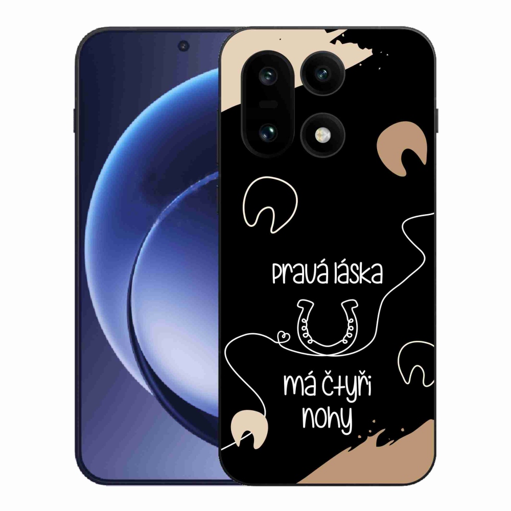 Gelový kryt mmCase na One Plus 15 - koňský motiv černé pozadí