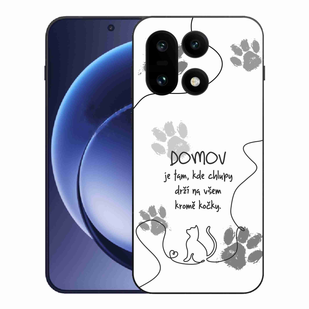 Gelový kryt mmCase na One Plus 15 - kočičí motiv bílé pozadí