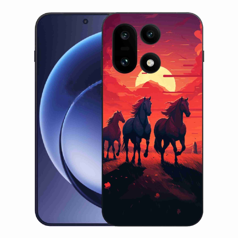 Gelový kryt mmCase na One Plus 15 - koně a západ slunce
