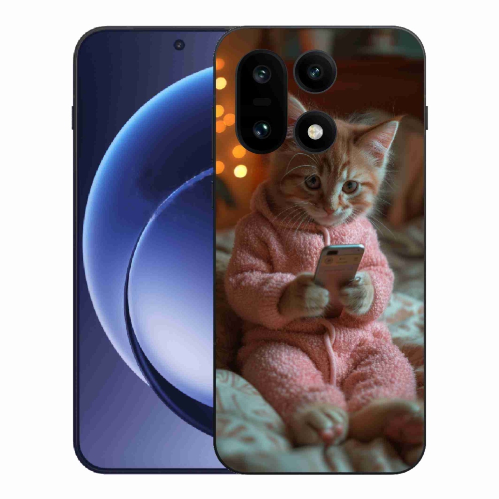 Gelový kryt mmCase na One Plus 15 - kotě s mobilem