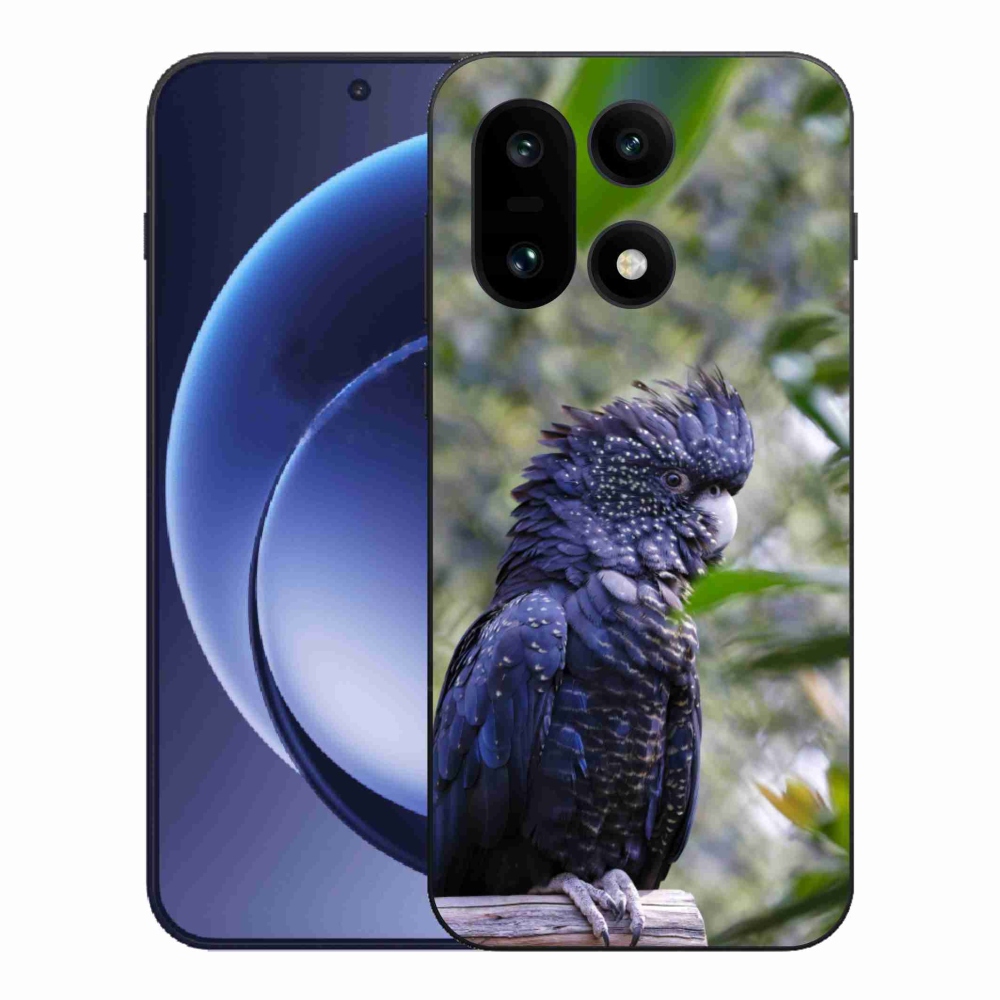 Gelový kryt mmCase na One Plus 15 - papoušek kakadu černý