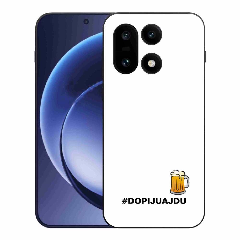 Gelový kryt mmCase na One Plus 15 - pivní motiv 1 bílé pozadí