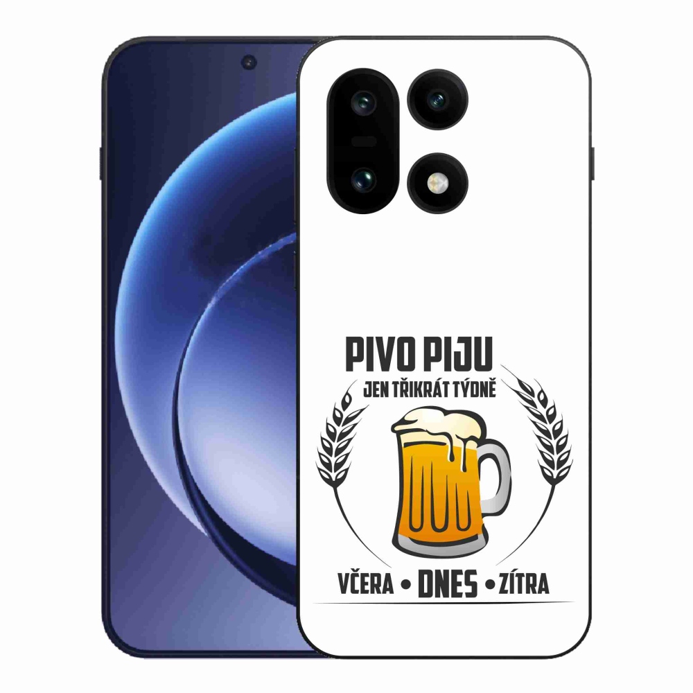 Gelový kryt mmCase na One Plus 15 - pivní motiv bílé pozadí