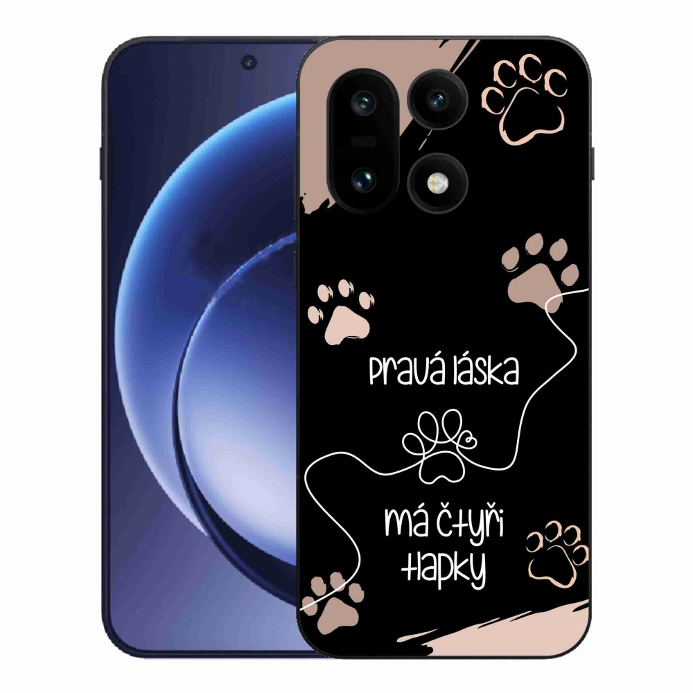 Gelový kryt mmCase na One Plus 15 - psí motiv 1 černé pozadí