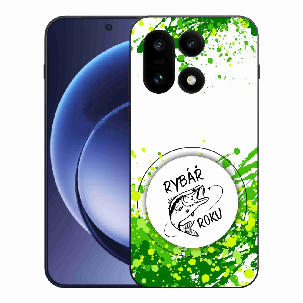 Gelový kryt mmCase na One Plus 15 - rybář roku bílé pozadí