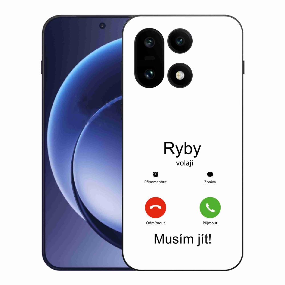 Gelový kryt mmCase na One Plus 15 - ryby volají bílé pozadí