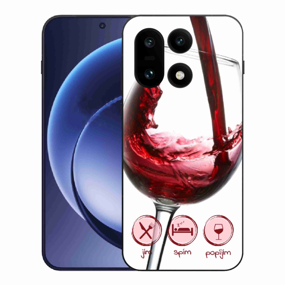 Gelový kryt mmCase na One Plus 15 - sklenička vína červené