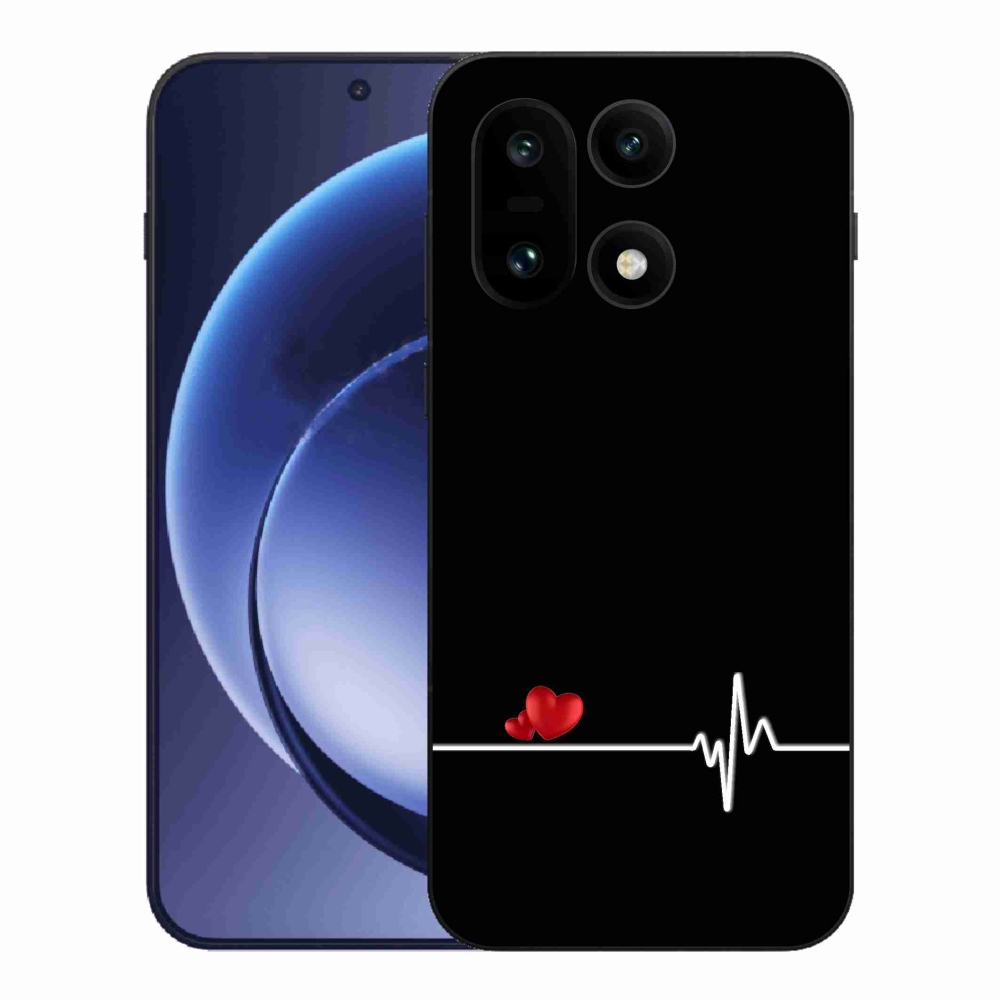Gelový kryt mmCase na One Plus 15 - srdce a tep černé pozadí