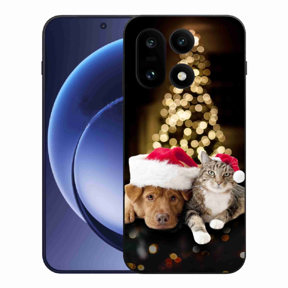 Gelový kryt mmCase na One Plus 15 - vánoční pes a kočka