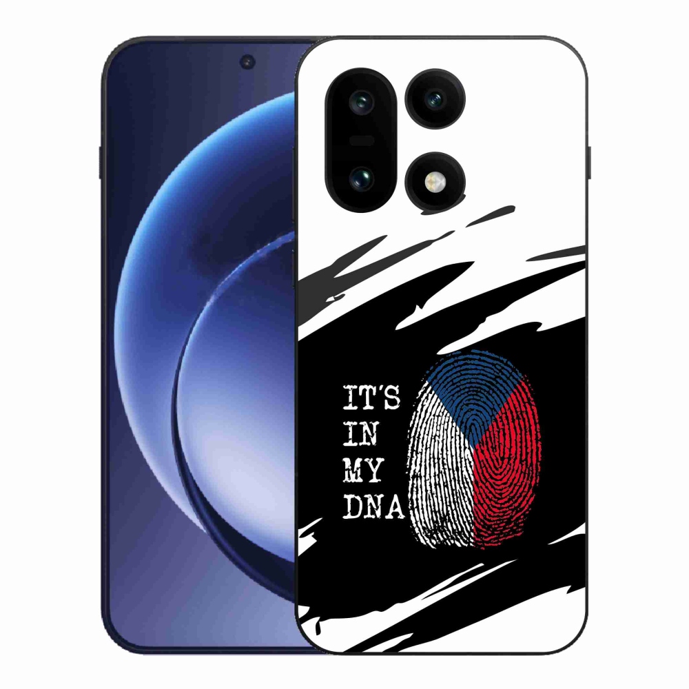 Gelový kryt mmCase na One Plus 15 - vlajka otisk prstu černobílé pozadí