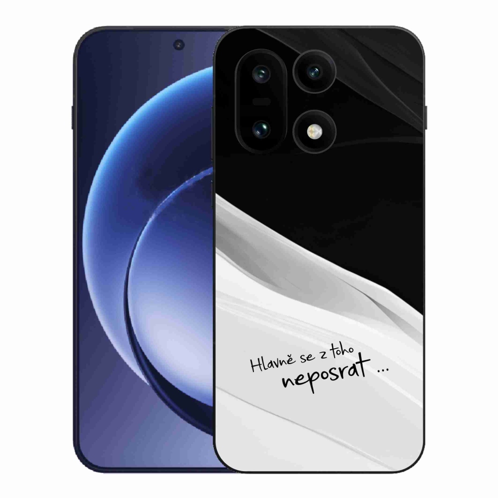 Gelový kryt mmCase na One Plus 15 - vtipný text 13 bíločerné pozadí