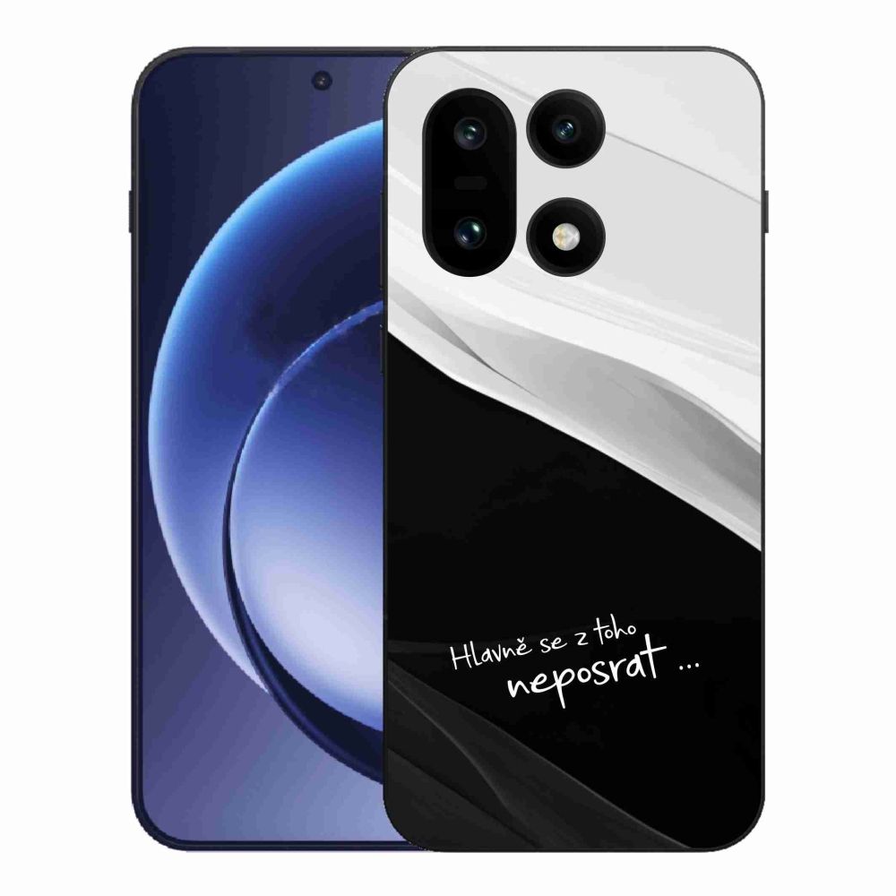 Gelový kryt mmCase na One Plus 15 - vtipný text 13 černobílé pozadí
