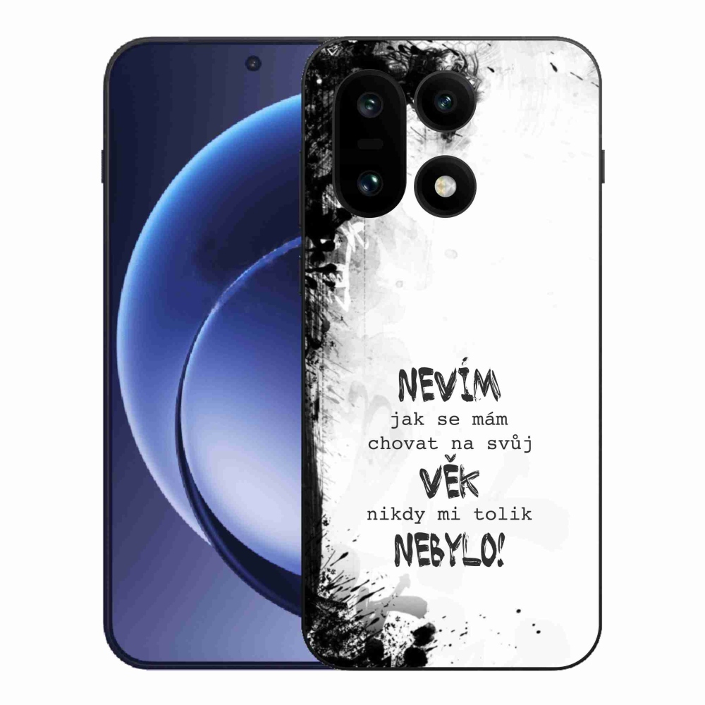 Gelový kryt mmCase na One Plus 15 - vtipný text 14 bílé pozadí