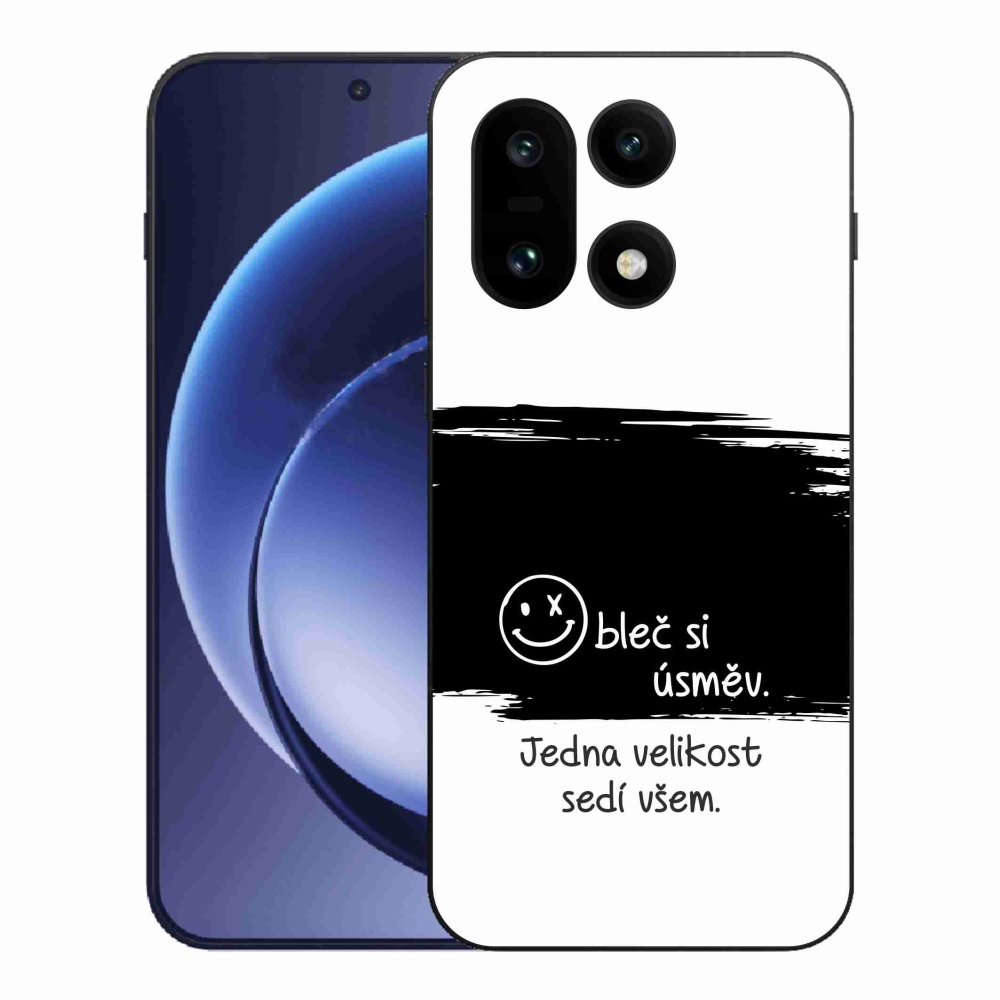 Gelový kryt mmCase na One Plus 15 - vtipný text 8 černobílé pozadí