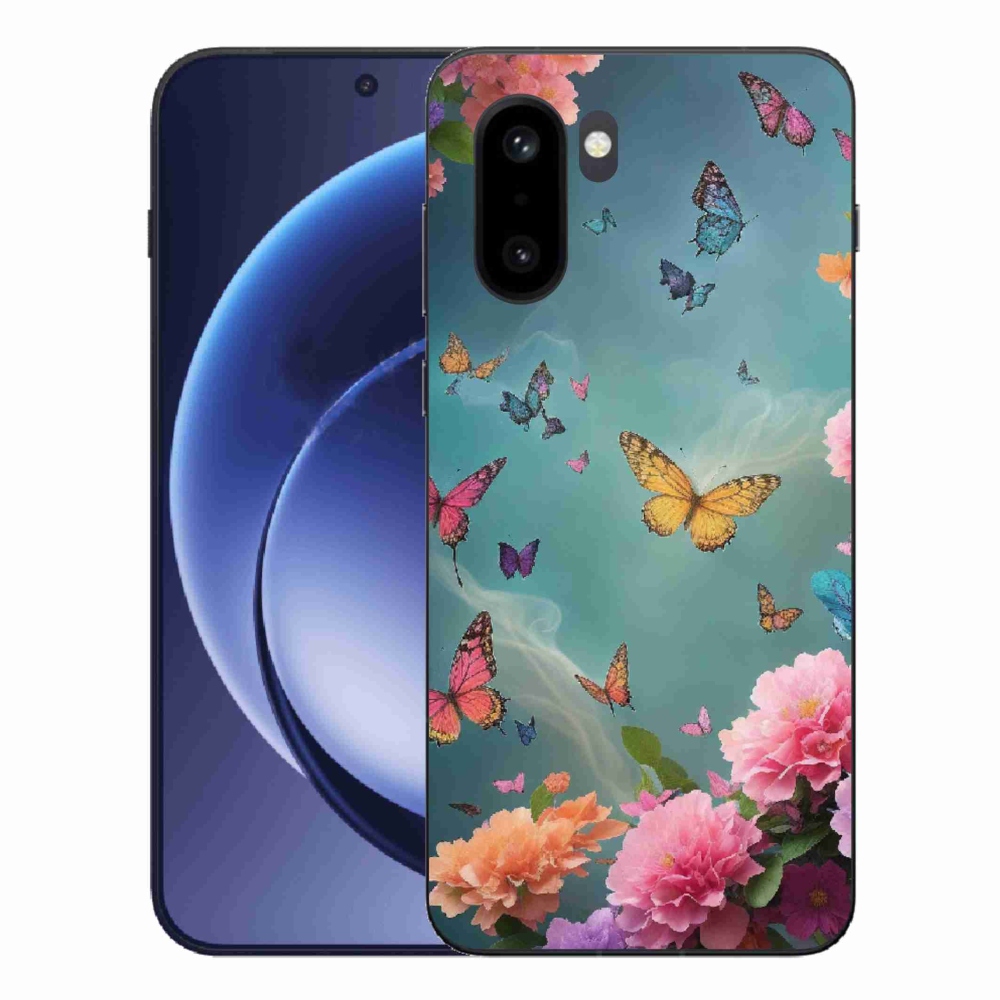 Gelový kryt mmCase na One Plus 15R - barevné květy a motýli