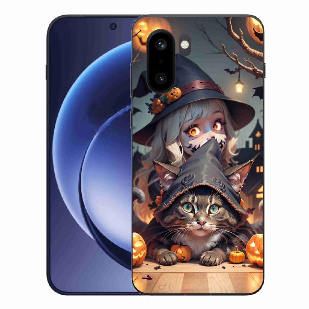 Gelový kryt mmCase na One Plus 15R - čarodějnice s kočkou