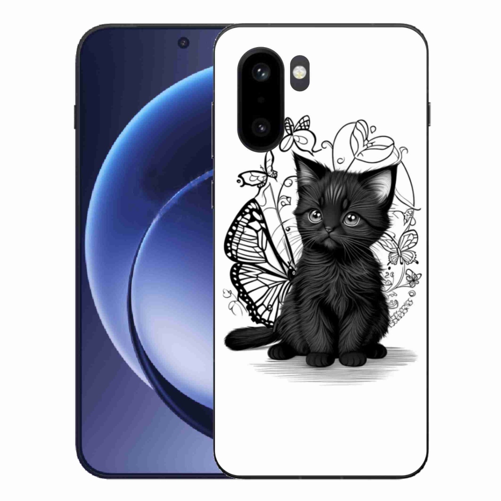 Gelový kryt mmCase na One Plus 15R - černé kotě