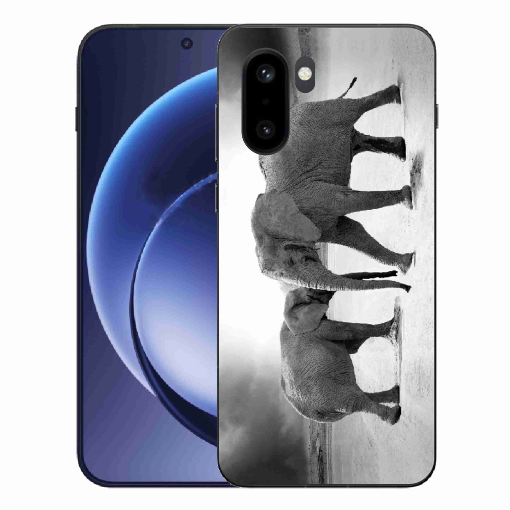 Gelový kryt mmCase na One Plus 15R - černobílí sloni