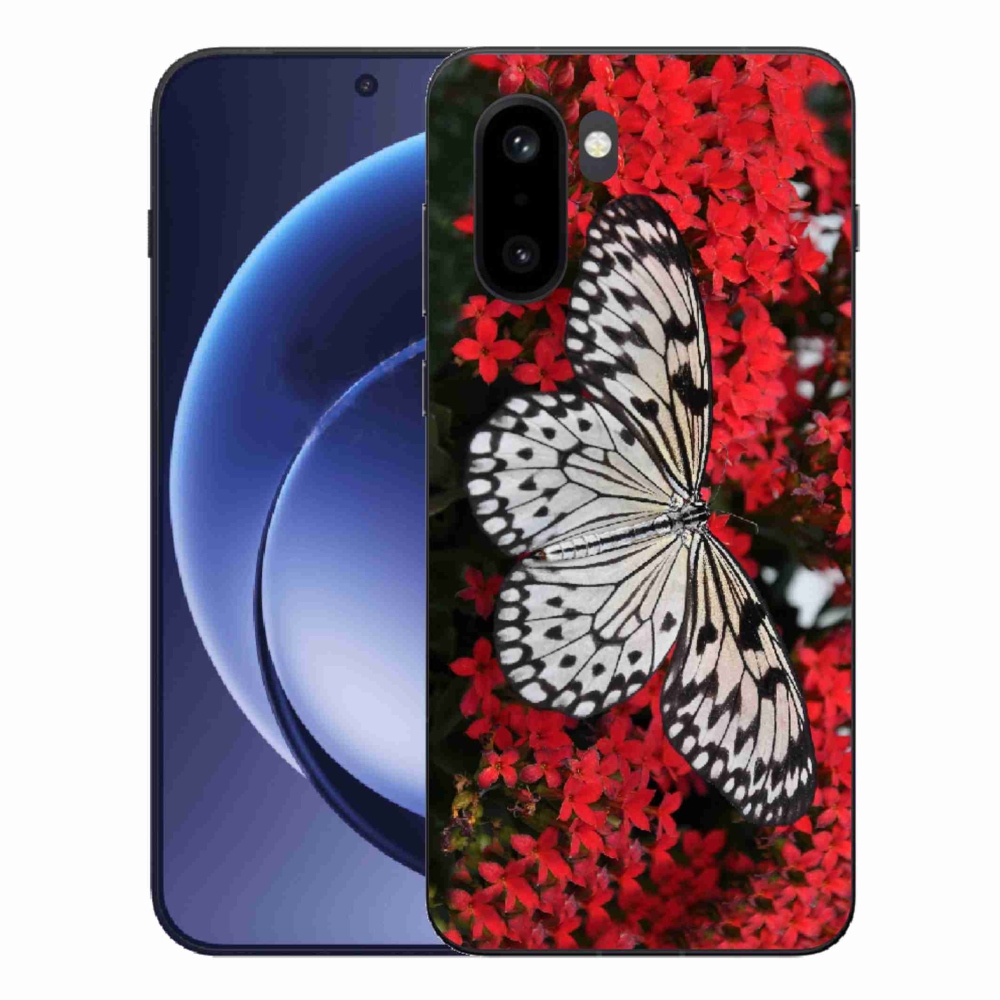 Gelový kryt mmCase na One Plus 15R - černobílý motýl 1