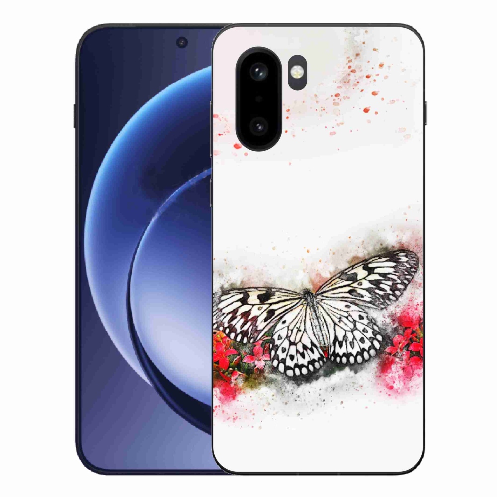 Gelový kryt mmCase na One Plus 15R - černobílý motýl