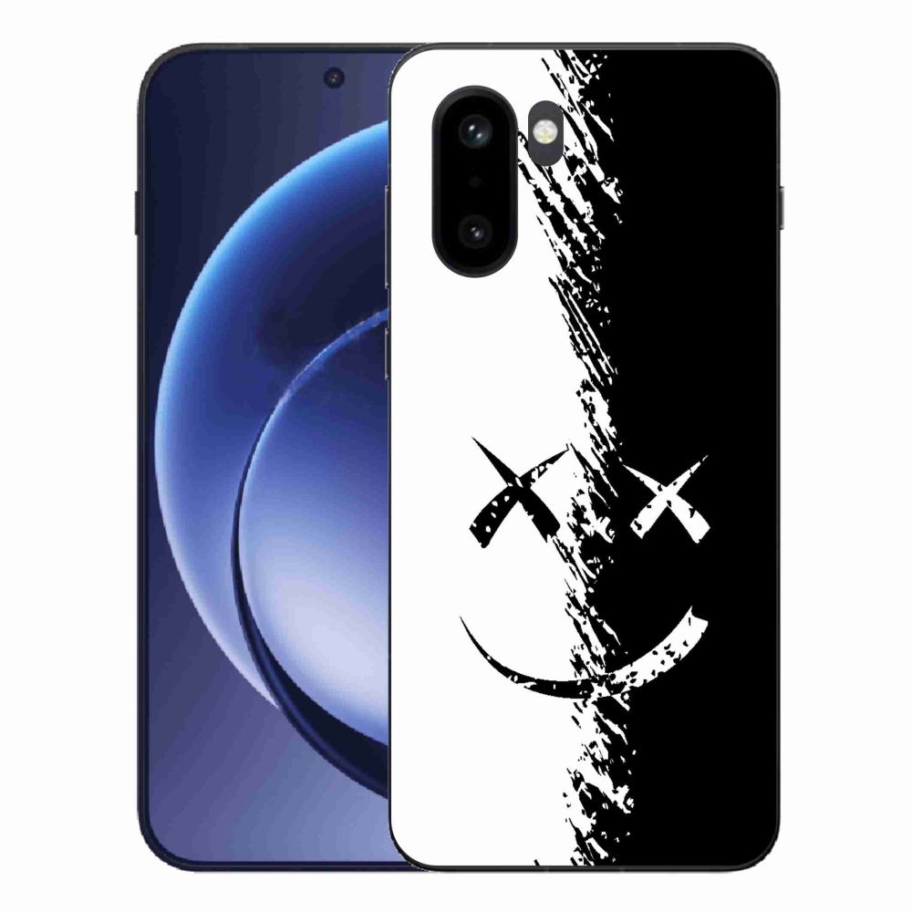 Gelový kryt mmCase na One Plus 15R - černobílý smajlík