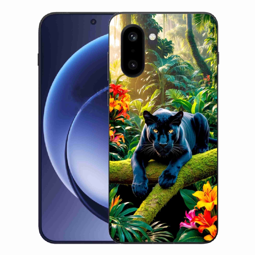 Gelový kryt mmCase na One Plus 15R - černý panter v džungli