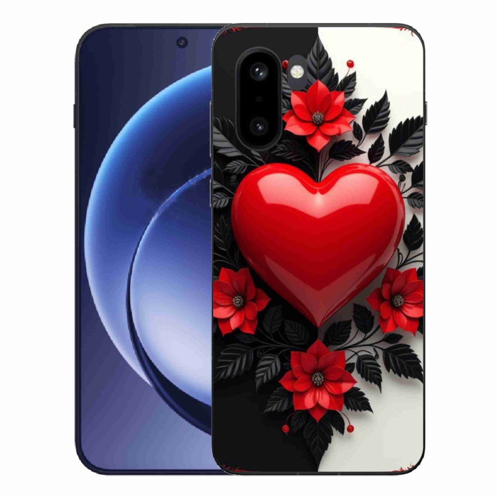 Gelový kryt mmCase na One Plus 15R - červené srdce