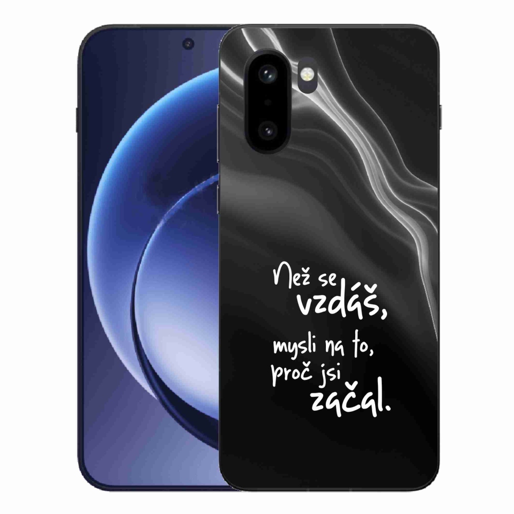 Gelový kryt mmCase na One Plus 15R - citát 2 černé pozadí
