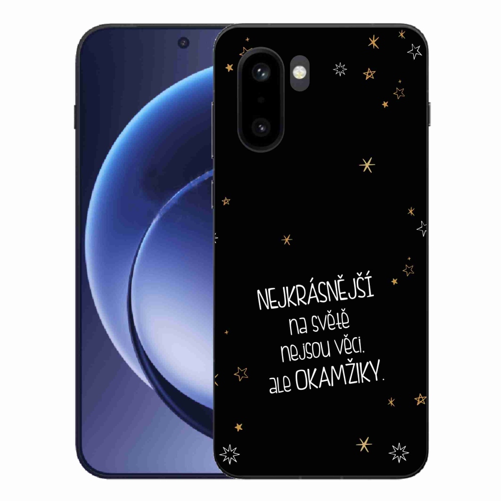 Gelový kryt mmCase na One Plus 15R - citát 4 černé pozadí