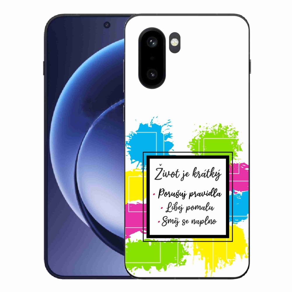 Gelový kryt mmCase na One Plus 15R - citát 5 bílé pozadí